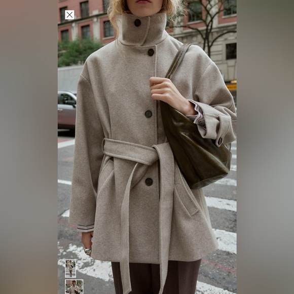 Zara Taupe Trench Coat for Women - Picture 2 of 7